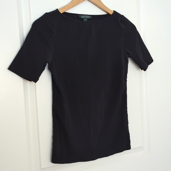 Ralph Lauren Black Boat Neck Top - Picture 2 of 5
